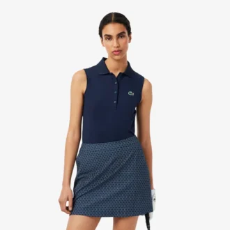 Slim-Fit-Golf-Poloshirt für Damen mit UV-Schutz und Stretch