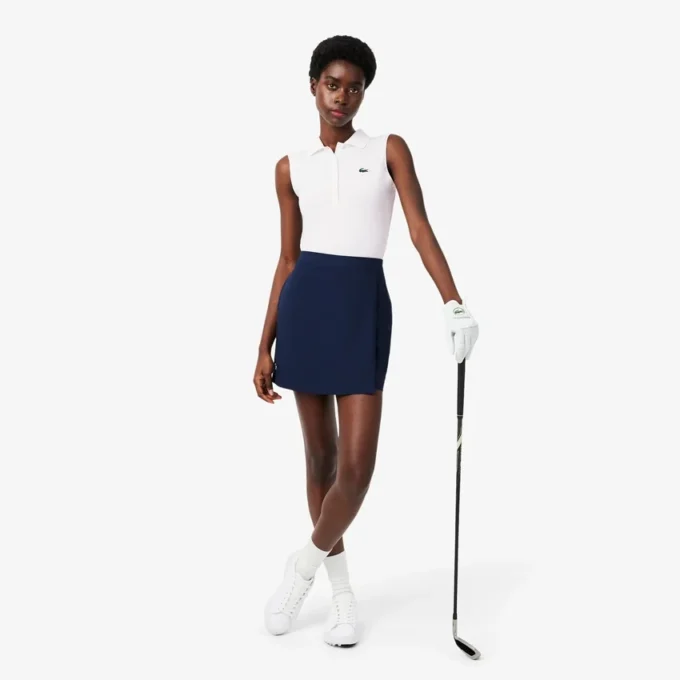 Slim-Fit-Golf-Poloshirt für Damen mit UV-Schutz und Stretch