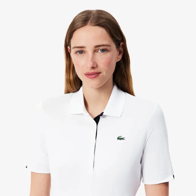 Slim-Fit-Golf-Poloshirt für Damen mit UV-Schutz und Stretch