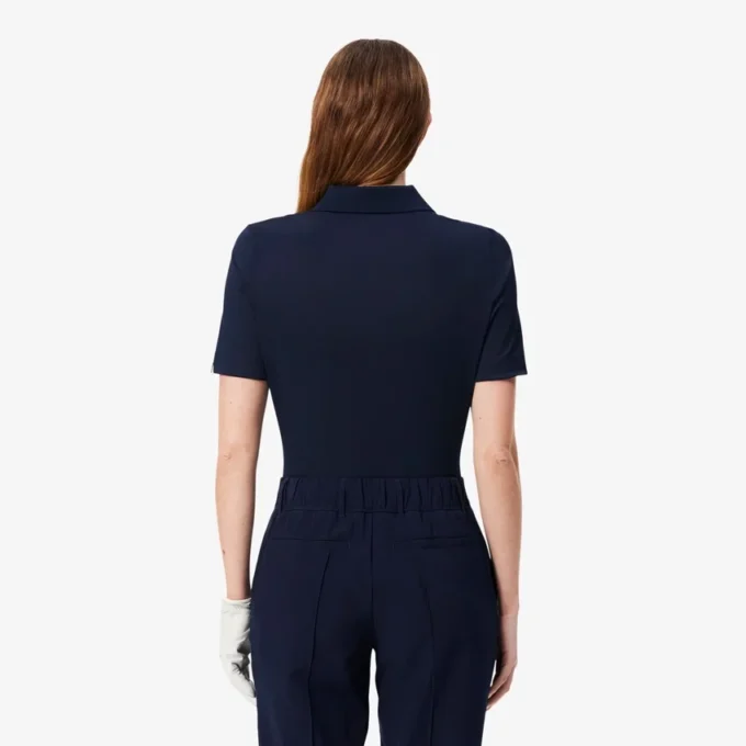 Slim-Fit-Golf-Poloshirt für Damen mit UV-Schutz und Stretch