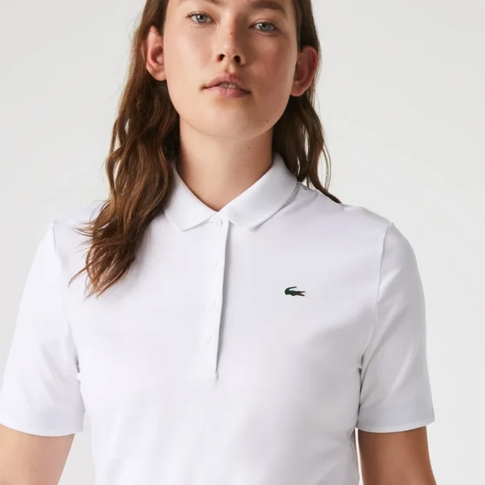 Slim-Fit-Golf-Poloshirt für Damen mit UV-Schutz und Stretch