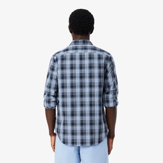 Slim-Fit-Hemd aus Stretch-Popeline mit Gingham-Print
