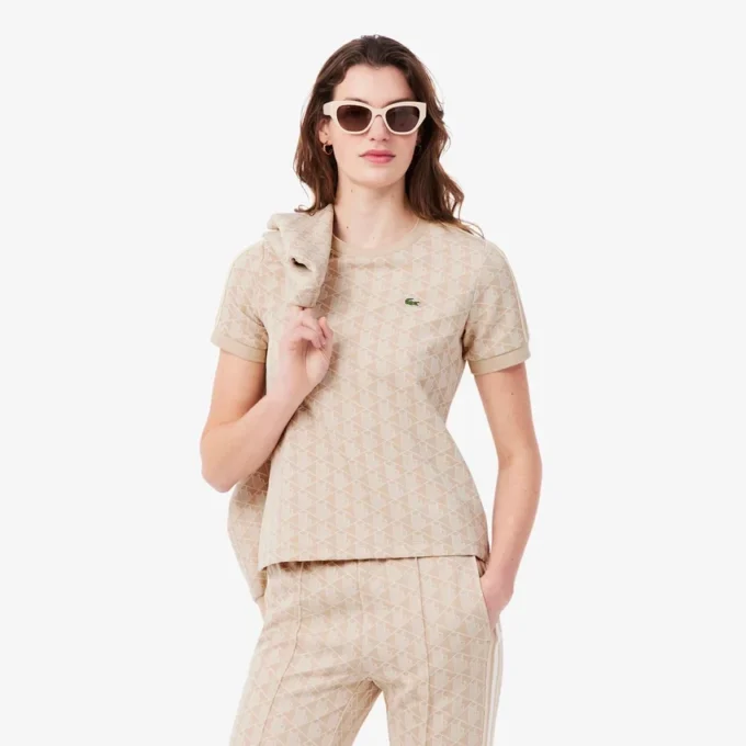 Slim-Fit-Monogram-T-Shirt für Damen