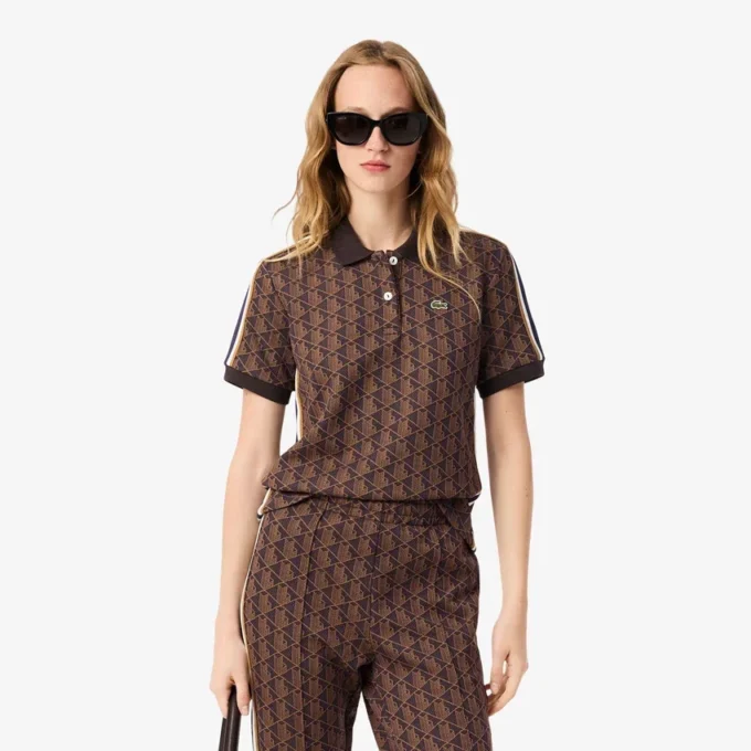 Slim-Fit-Monogramm-Poloshirt für Damen