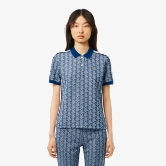 Slim-Fit-Monogramm-Poloshirt für Damen