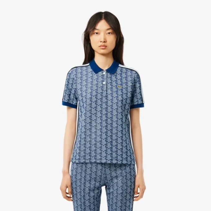 Slim-Fit-Monogramm-Poloshirt für Damen