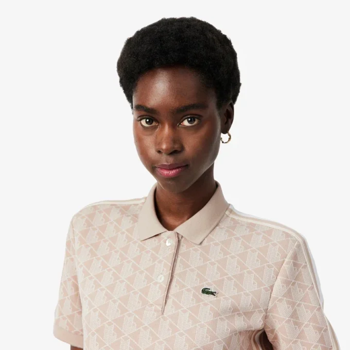 Slim-Fit-Monogramm-Poloshirt für Damen