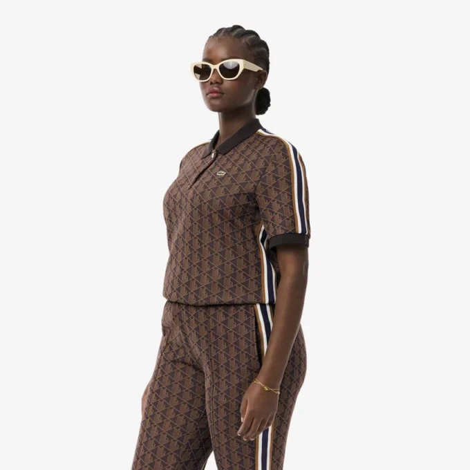 Slim-Fit-Monogramm-Poloshirt für Damen