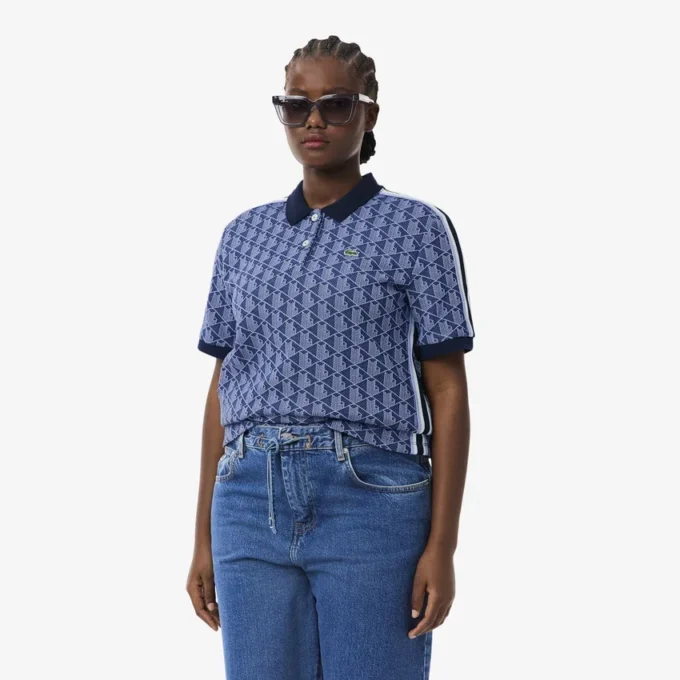 Slim-Fit-Monogramm-Poloshirt für Damen
