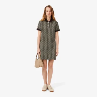 Slim-Fit-Monogramm-Poloshirt-Kleid für Damen