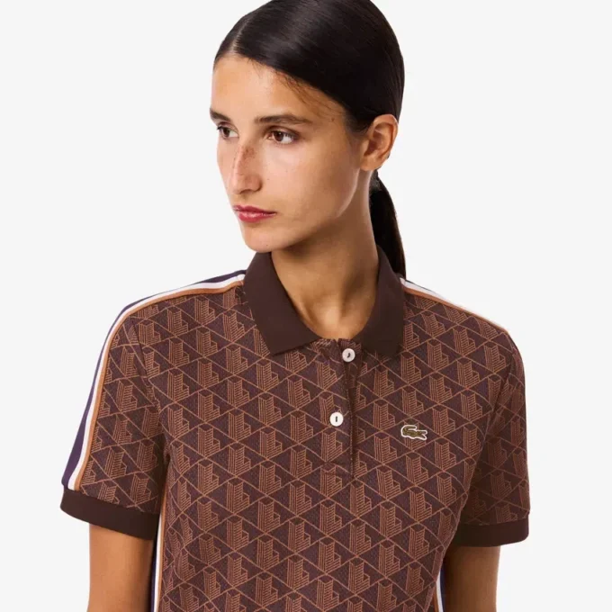 Slim-Fit-Monogramm-Poloshirt-Kleid für Damen