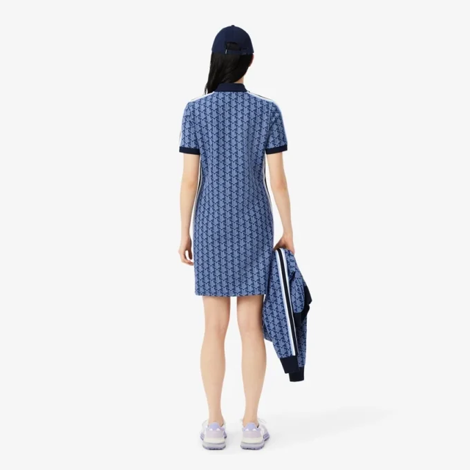 Slim-Fit-Monogramm-Poloshirt-Kleid für Damen
