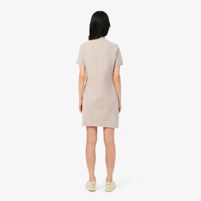 Slim-Fit-Monogramm-Poloshirt-Kleid für Damen