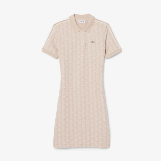 Slim-Fit-Monogramm-Poloshirt-Kleid für Damen