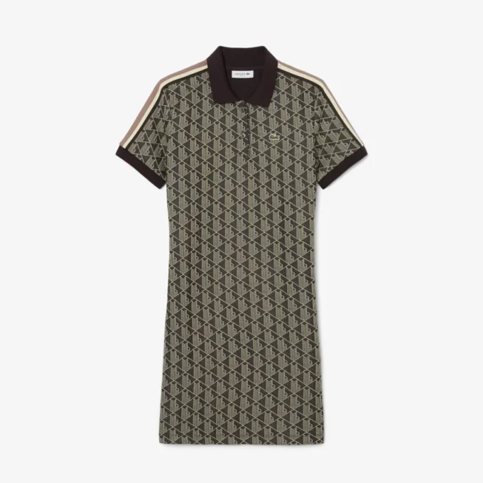 Slim-Fit-Monogramm-Poloshirt-Kleid für Damen