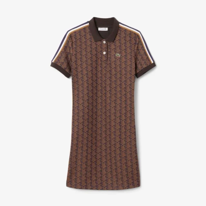Slim-Fit-Monogramm-Poloshirt-Kleid für Damen