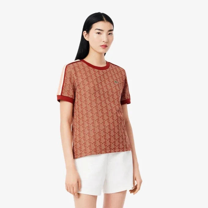 Slim-Fit-Monogramm-T-Shirt für Damen