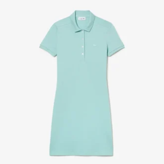 Slim-Fit-Stretch-Mini-Piqué-Poloshirt-Kleid für Damen