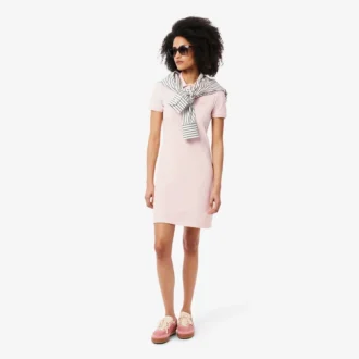 Slim-Fit-Stretch-Mini-Piqué-Poloshirt-Kleid für Damen