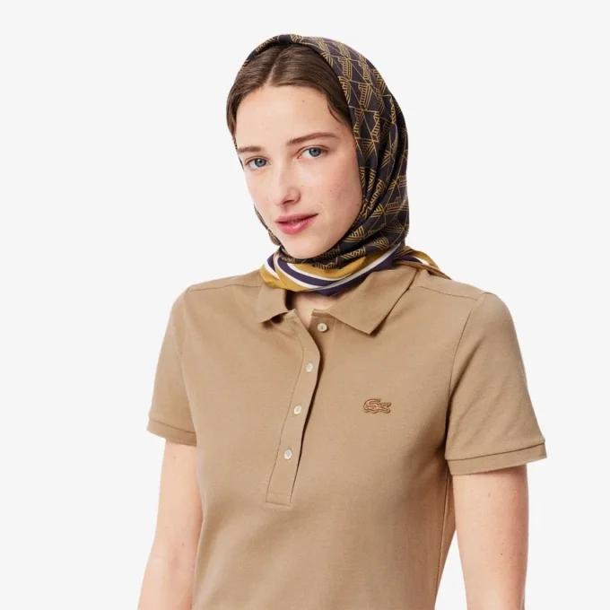 Slim-Fit-Stretch-Mini-Piqué-Poloshirt-Kleid für Damen