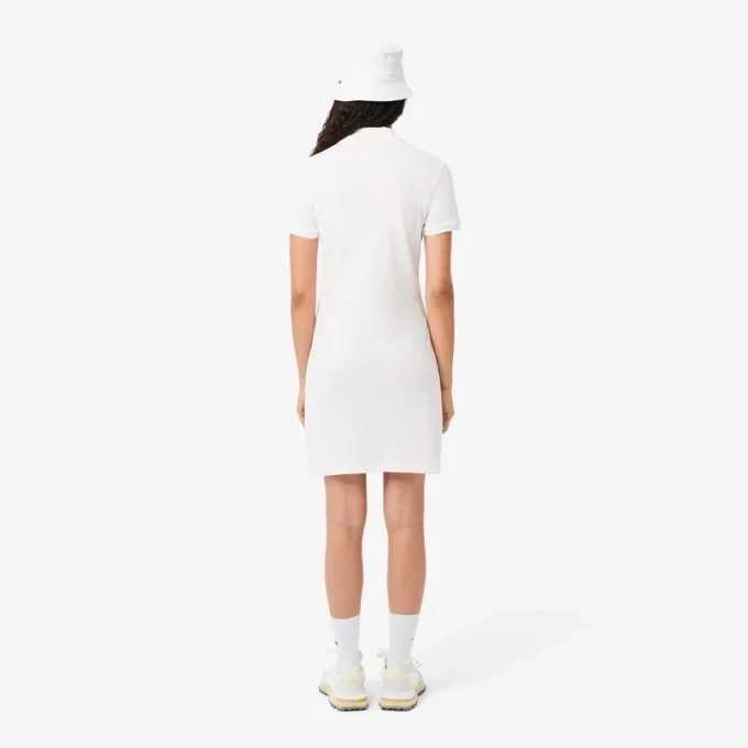 Slim-Fit-Stretch-Mini-Piqué-Poloshirt-Kleid für Damen