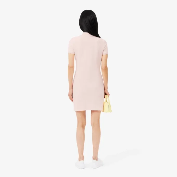 Slim-Fit-Stretch-Mini-Piqué-Poloshirt-Kleid für Damen