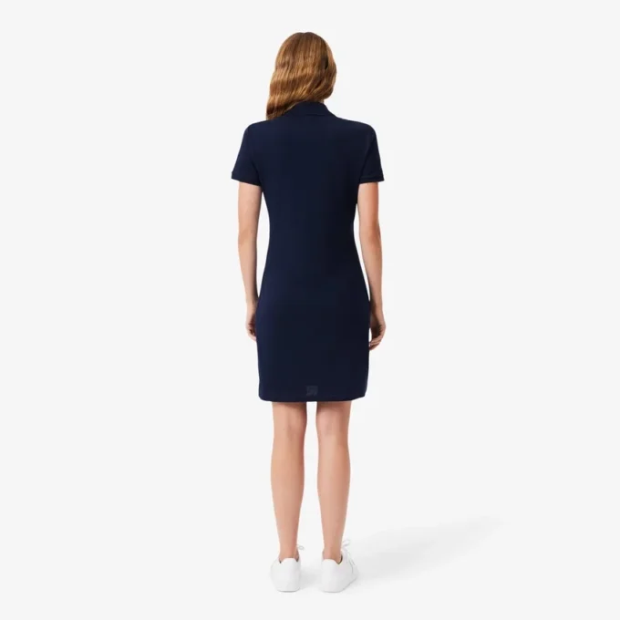 Slim-Fit-Stretch-Mini-Piqué-Poloshirt-Kleid für Damen