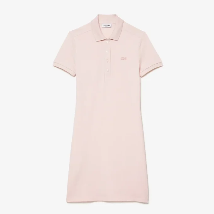 Slim-Fit-Stretch-Mini-Piqué-Poloshirt-Kleid für Damen