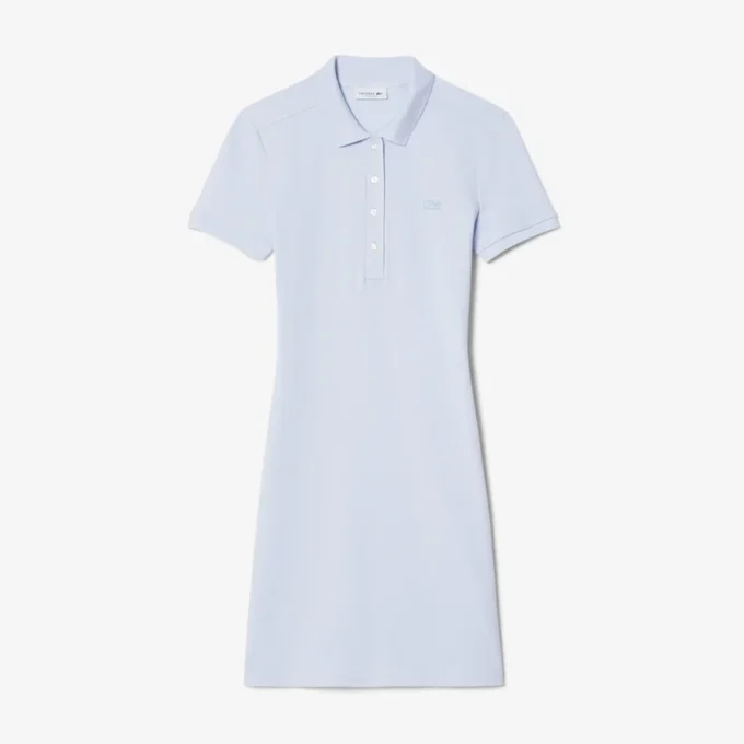 Slim-Fit-Stretch-Mini-Piqué-Poloshirt-Kleid für Damen