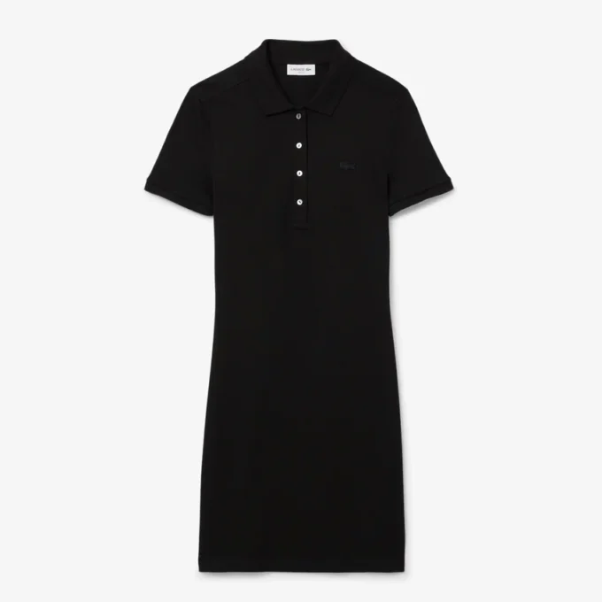 Slim-Fit-Stretch-Mini-Piqué-Poloshirt-Kleid für Damen