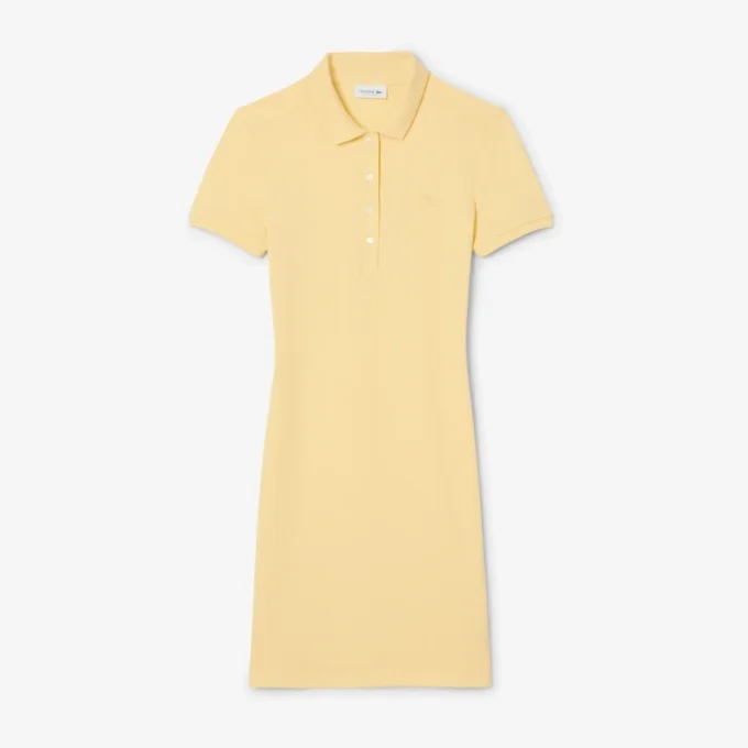 Slim-Fit-Stretch-Mini-Piqué-Poloshirt-Kleid für Damen