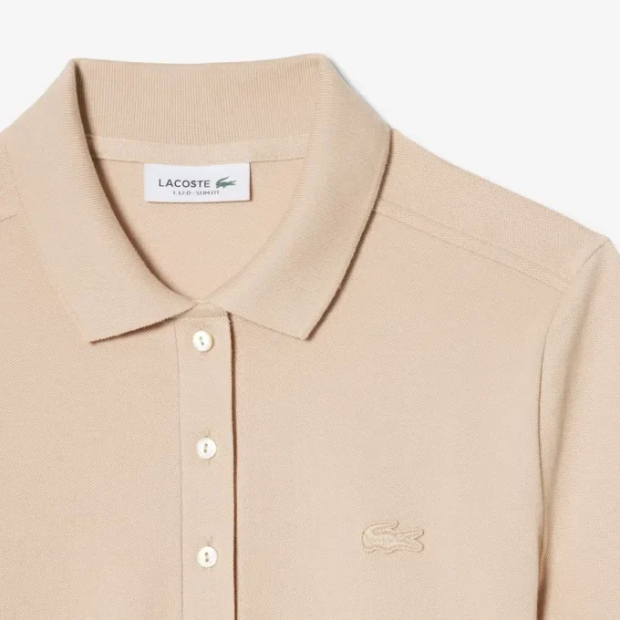 Slim-Fit-Stretch-Mini-Piqué-Poloshirt-Kleid für Damen