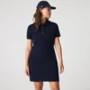 Slim-Fit-Stretch-Mini-Piqué-Poloshirt-Kleid für Damen