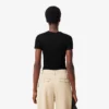 Slim-Fit-T-Shirt aus geripptem Baumwollstoff für Damen