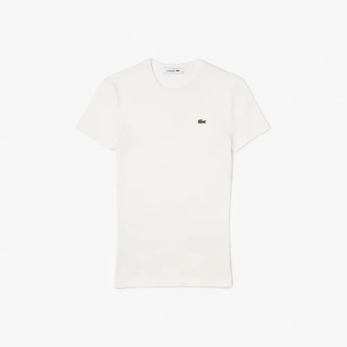 Slim-Fit-T-Shirt aus geripptem Baumwollstoff für Damen