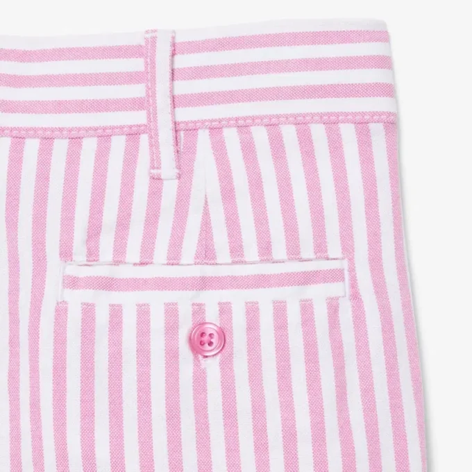Stretch-Bermudashorts aus gestreiftem Oxford-Stoff