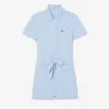 Stretch-Piqué-Playsuit mit Polokragen