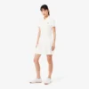 Stretch-Piqué-Poloshirt-Kleid mit Falten