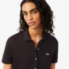 Stretch-Piqué-Poloshirt-Kleid mit Falten
