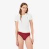 String-Slip mit Logo und Spitzenbesatz