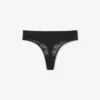 String-Slip mit Logo und Spitzenbesatz