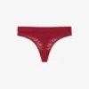String-Slip mit Logo und Spitzenbesatz