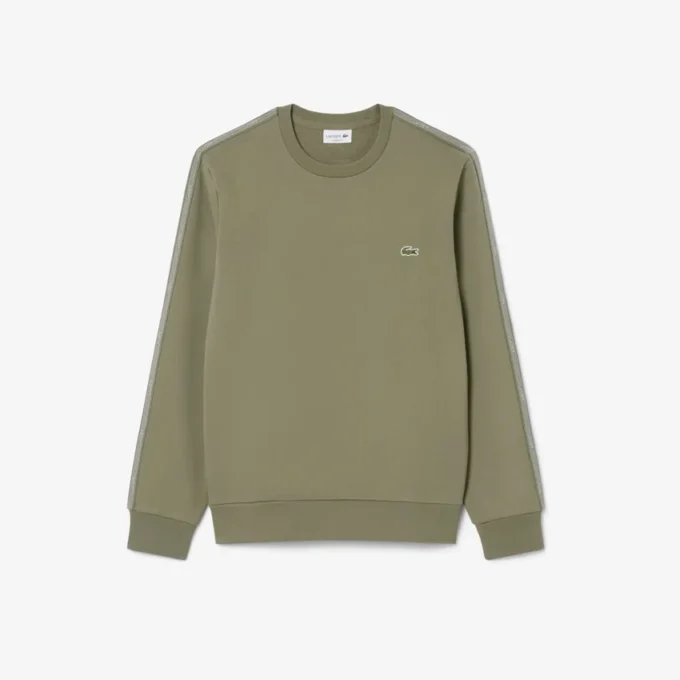 Sweatshirt aus Fleece mit Streifenbündchen