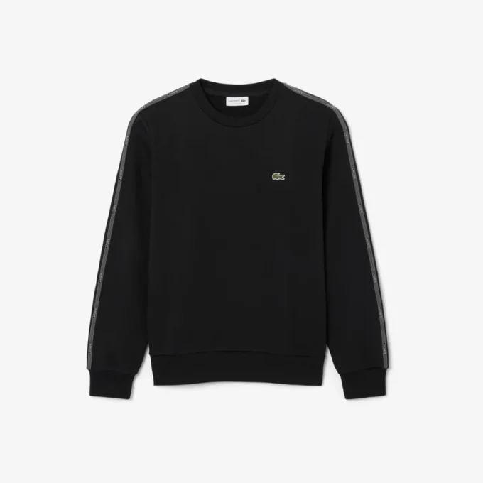 Sweatshirt aus Fleece mit Streifenbündchen