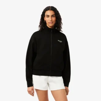 Sweatshirt mit Reißverschluss und Logo in lockerer Passform