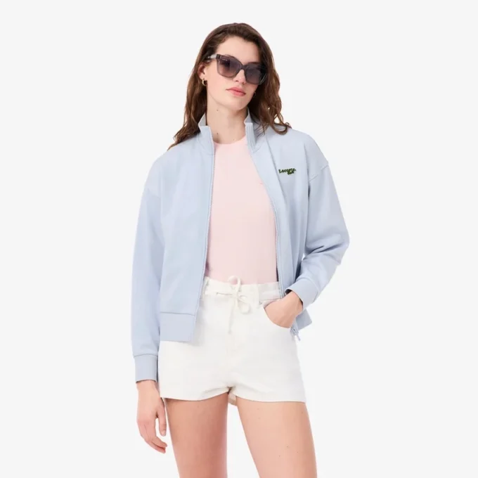 Sweatshirt mit Reißverschluss und Logo in lockerer Passform