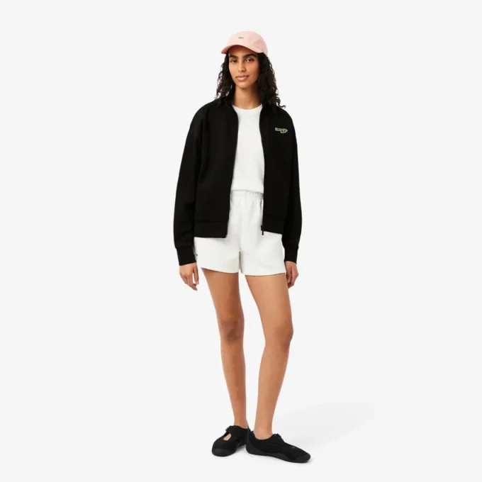 Sweatshirt mit Reißverschluss und Logo in lockerer Passform