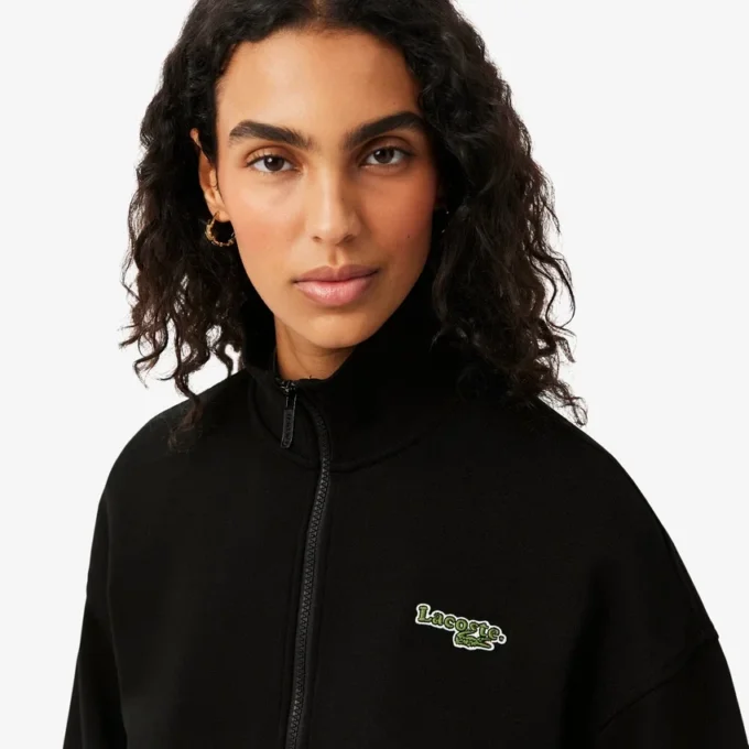 Sweatshirt mit Reißverschluss und Logo in lockerer Passform