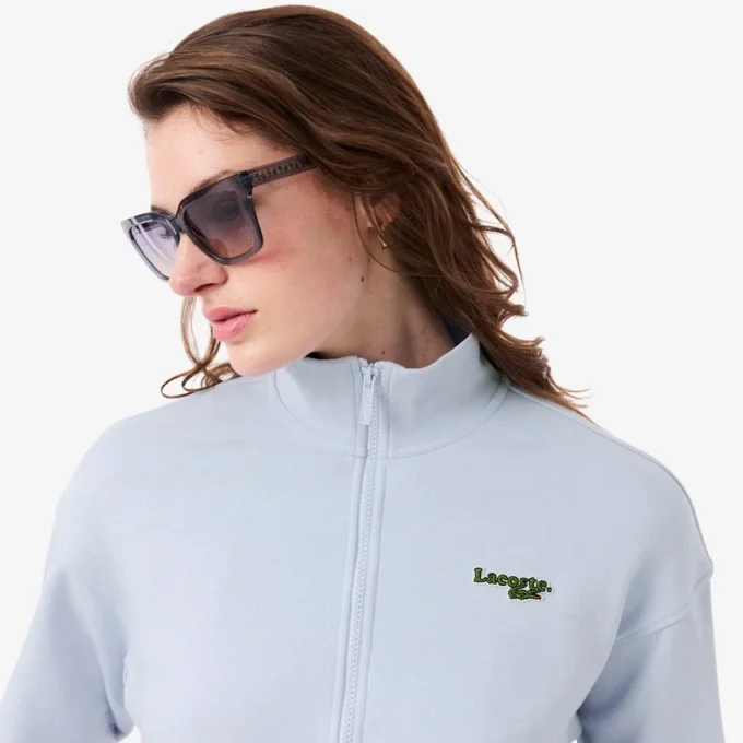 Sweatshirt mit Reißverschluss und Logo in lockerer Passform