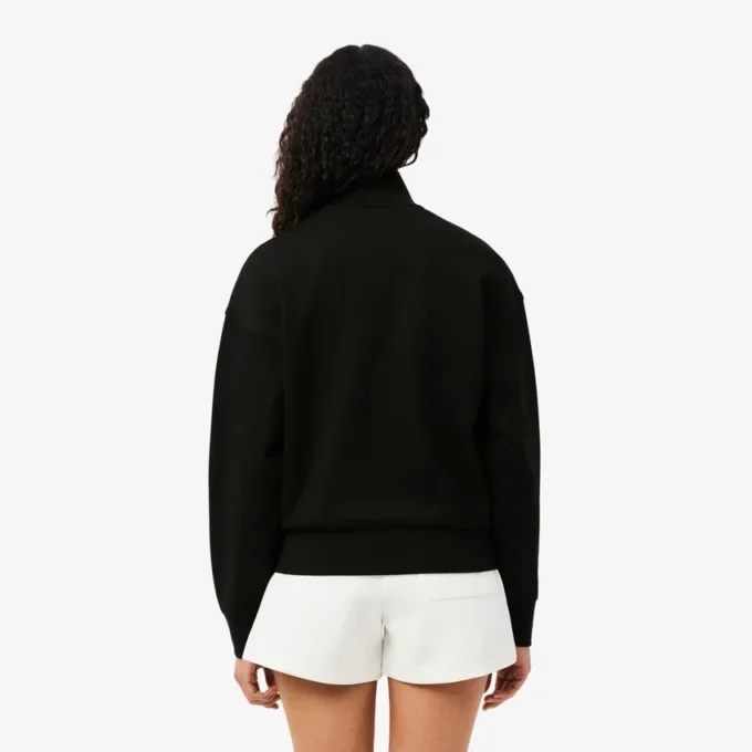 Sweatshirt mit Reißverschluss und Logo in lockerer Passform